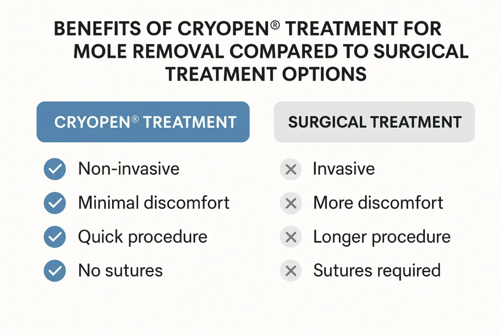 Benefits of facial mole removal St Johns - call our team today to book a consultation